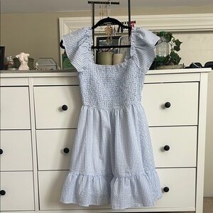 Blue Striped Smock Dress